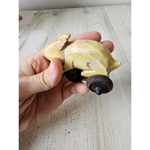 Vintage bunny rolling bicycle bike tricycle unique shabby chic decor spring East - Picture 6 of 7